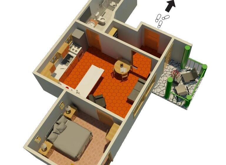 2침실 아파트 정원 전망, Boutique Hotel Las Cascadas