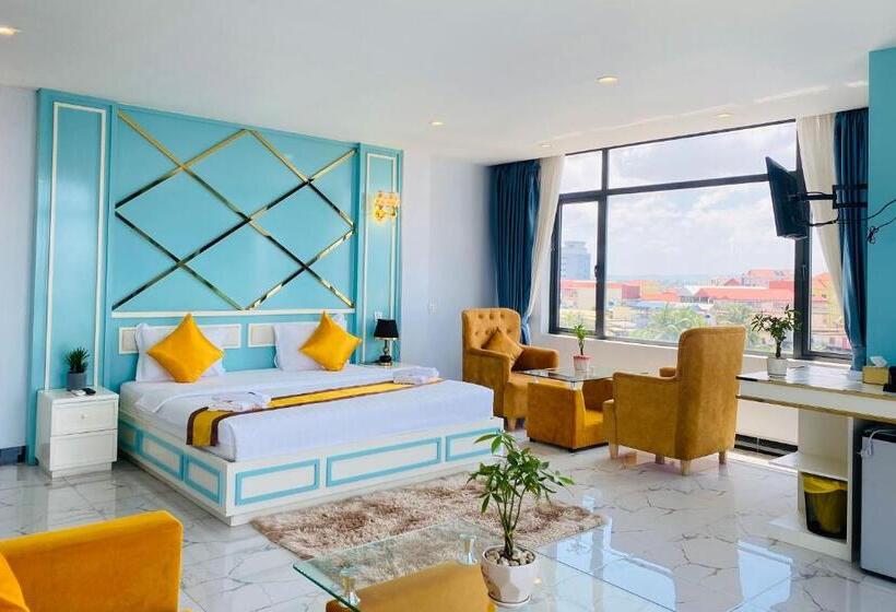 غرفة ديلوكس مزودة بشرفة, Kampot Sunny