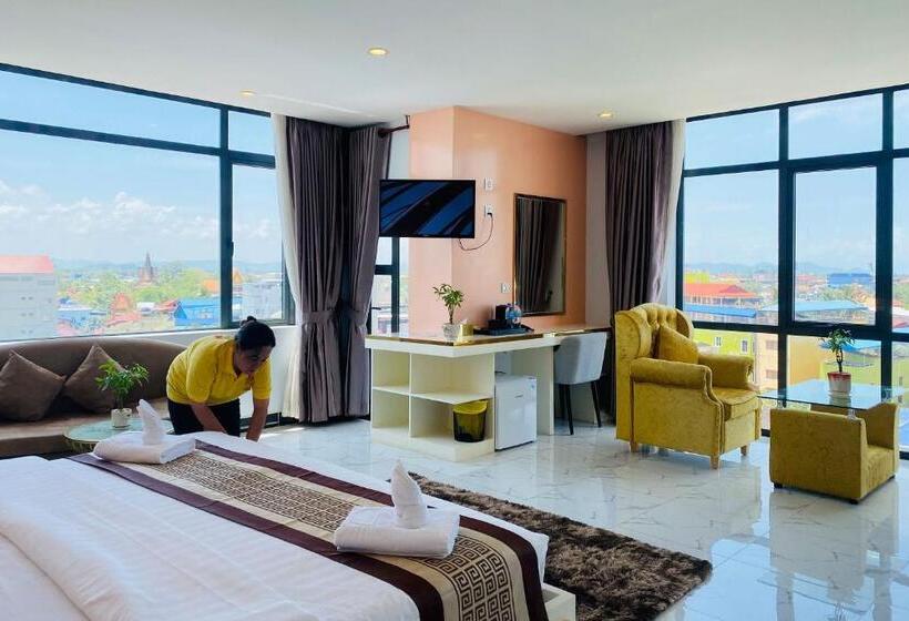 غرفة ديلوكس مزودة بشرفة, Kampot Sunny