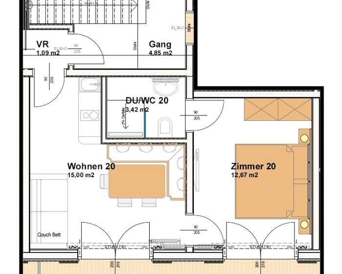 Апартаменты 1 Спальня с Балконом, Schnapperhof