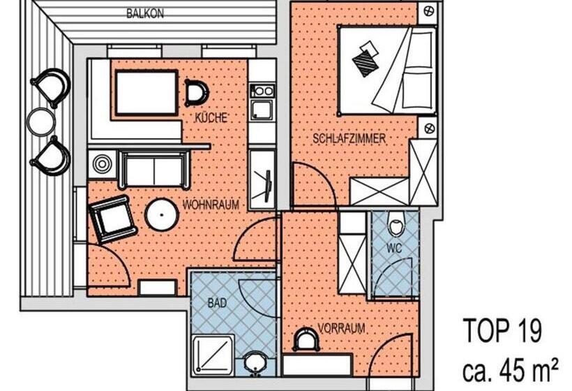 דירה בת חדר שינה 1 עם מרפסת, Landhaus Achental