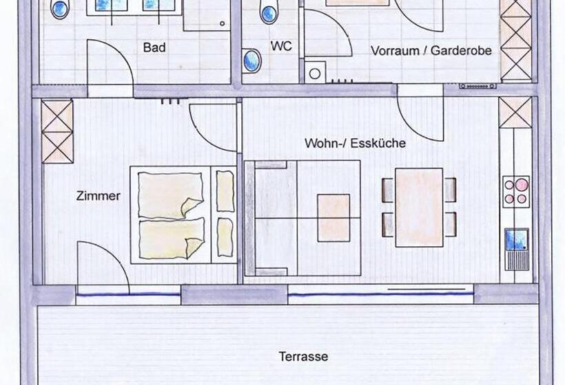 شقة غرفة نوم واحدة مزودة بشُرفة, Matschner