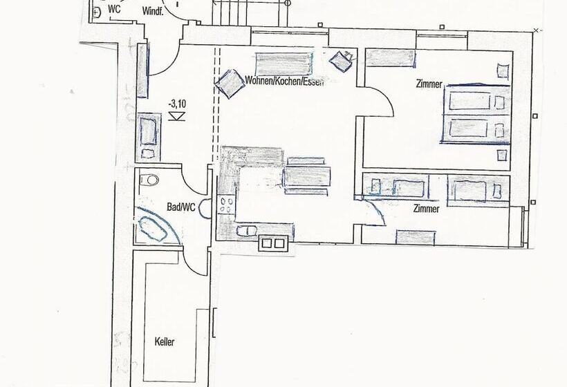 침실 2개 아파트, Pension Kramer