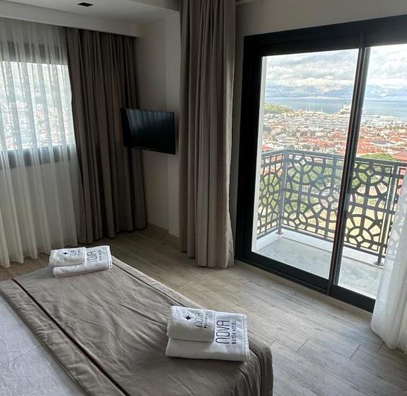 豪华海景房带阳台, Nova Butik Hotel çeşme