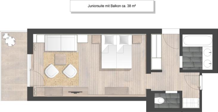 جناح جونيور مزوَّد بشرفة, Garni Panorama