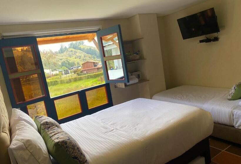 스탠다드 룸 더블 침대 2개, Ayenda Hotel Bambu Guatape