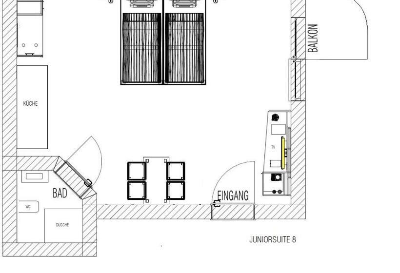 小型套房带阳台, Glückauf 1908