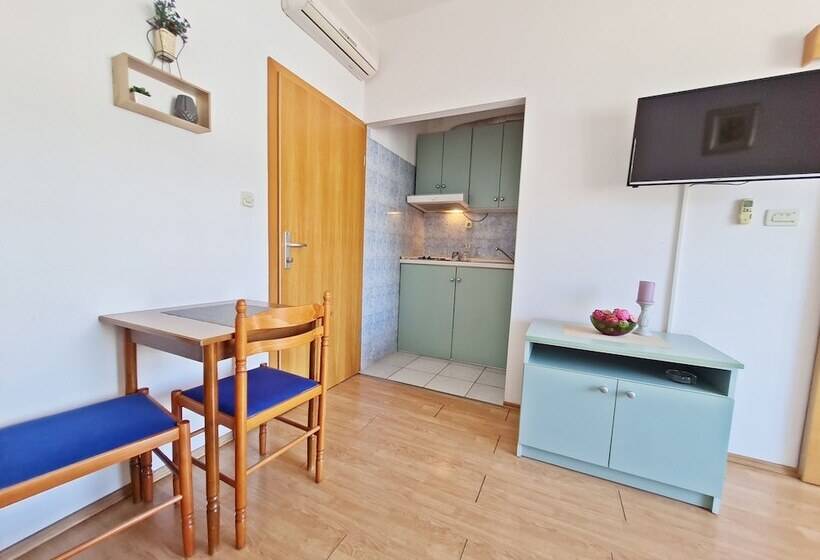 إستوديو قياسى مطل على البحر مزوَّد بشرفة, Rooms And Apartments Porat