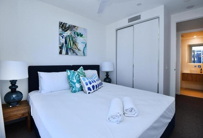 침실 2개 바다 전망 아파트, X Kirra Apartments