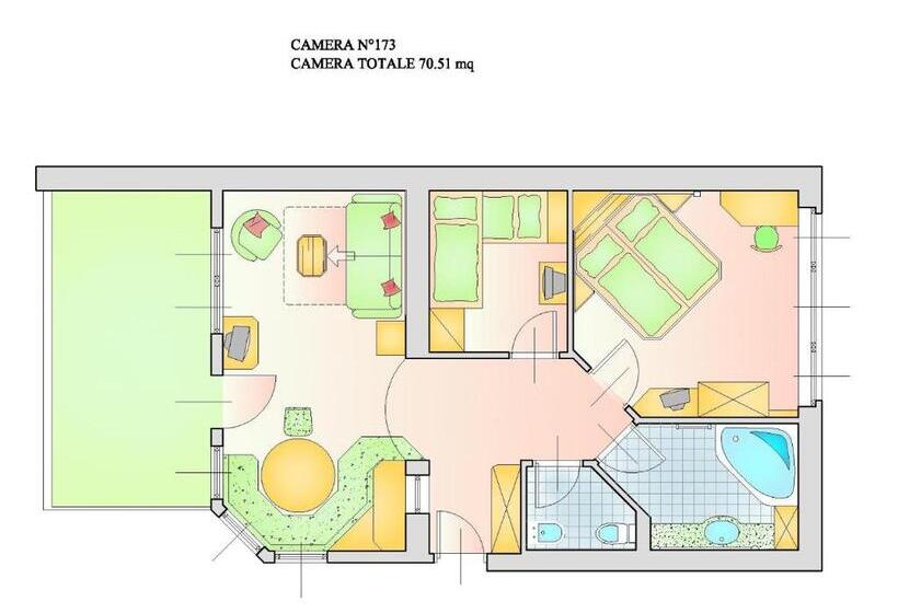 带2个卧室的高级套间, Alpen Hotel Corona