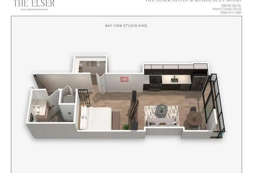 استودیو استاندارد با تخت کینگ, The Elser Hotel Miami, An All Suite