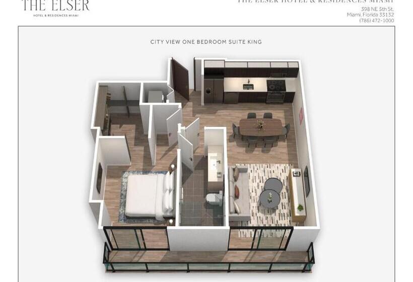 带大床的套房, The Elser Hotel Miami, An All Suite