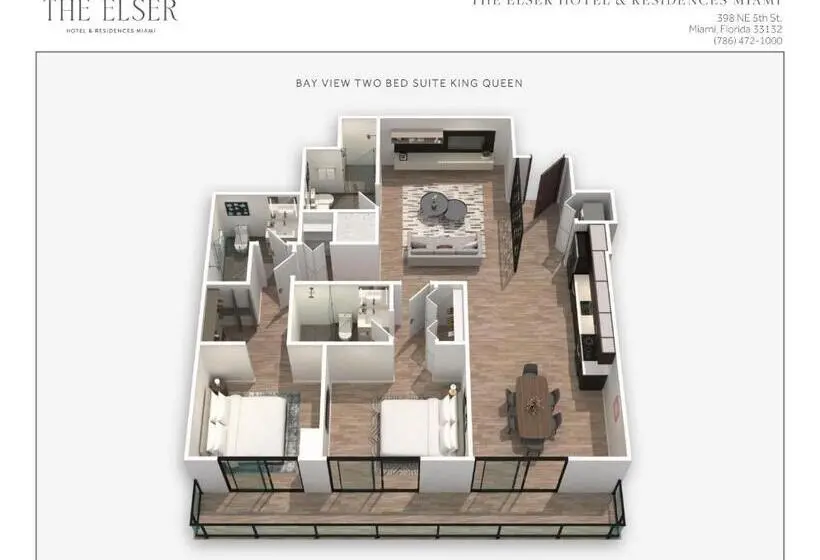 سوئیت 2 خوابه, The Elser Hotel Miami, An All Suite
