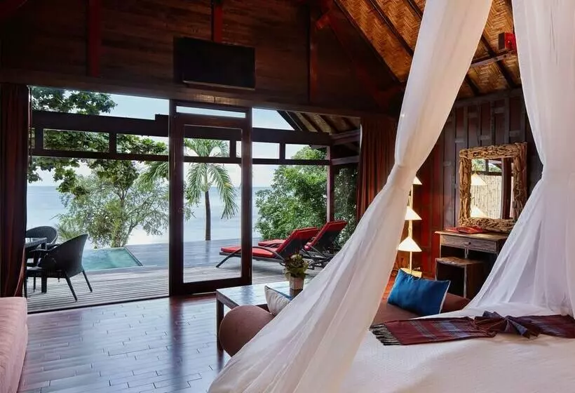 Villa 1 Makuuhuone Merinäkymä, Kupu Kupu Phangan Beach Villas & Spa