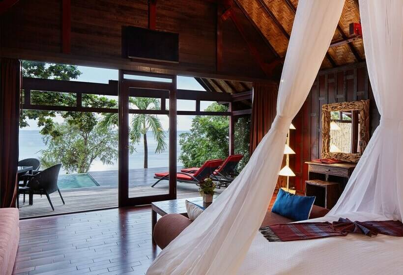 فيلا ديلوكس غرفة نوم واحدة مطلة على البحر, Kupu Kupu Phangan Beach Villas & Spa