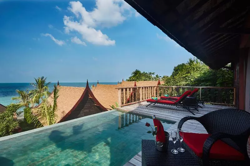 Villa 1 Makuuhuone Merinäkymä, Kupu Kupu Phangan Beach Villas & Spa