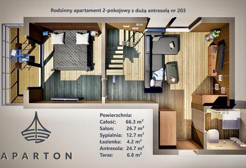 شقة ديلوكس غرفة نوم واحدة, Aparton