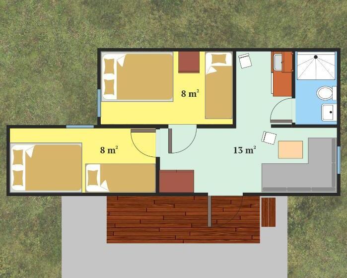 一居室别墅, Centrum Trzy Jeziora Wieleń