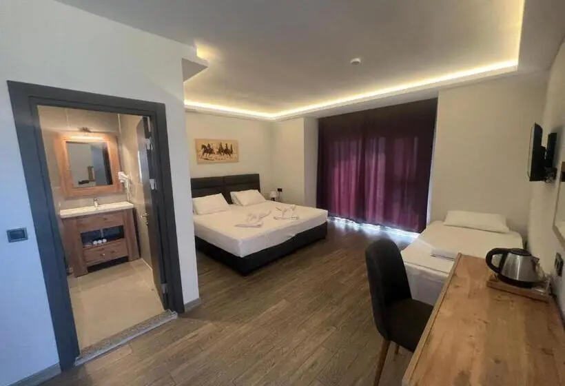اتاق استاندارد سه تخته با چشم‌انداز باغ, Tolstoy Un Bisikleti Otel