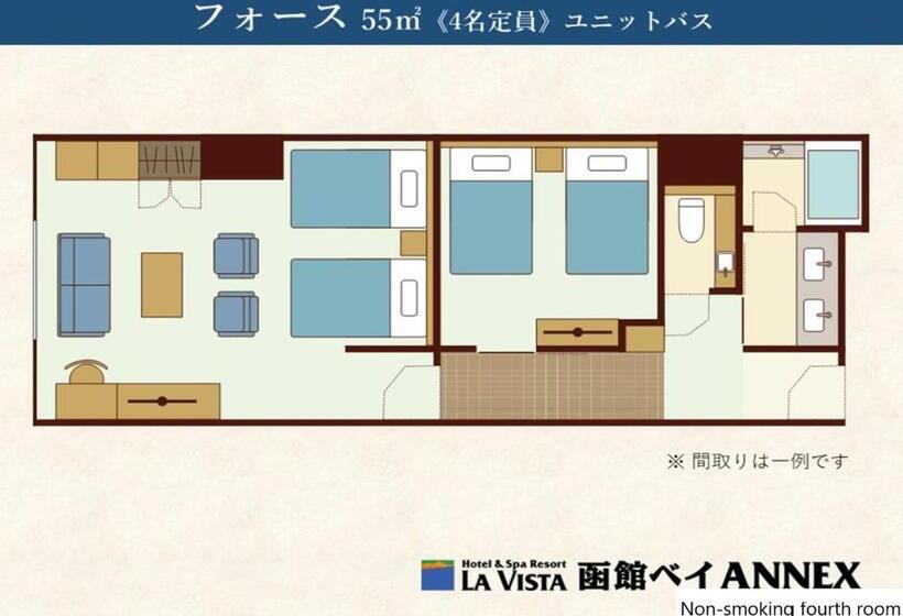 غرفة قياسية رباعية, La Vista Hakodate Bay Annex