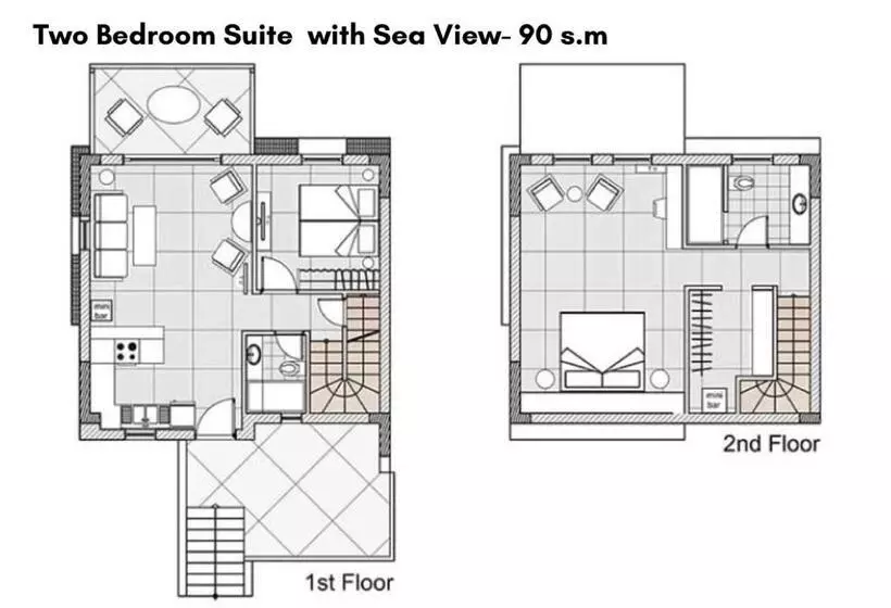 2 Bedrooms Suite Sea View, Avaton Luxury Beach Resort Relais & Chateaux