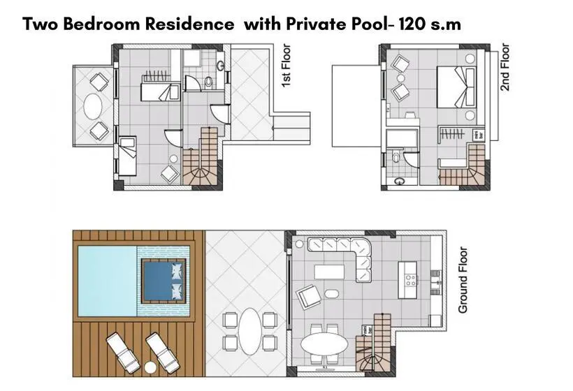 プール付き２人用あアパート, Avaton Luxury Beach Resort   Relais & Chateaux