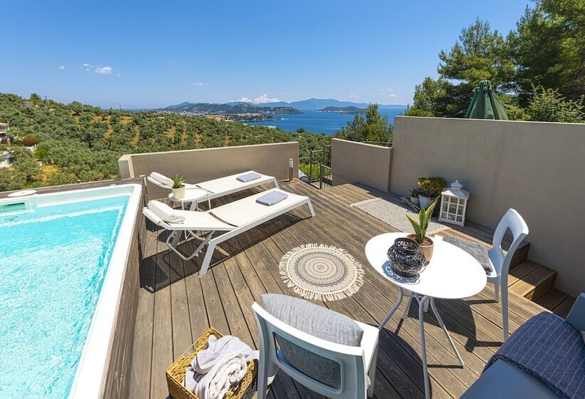 2침실 디럭스 아파트 바다 전망, Skiathos Gea Villas