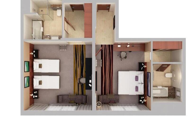 اتاق استاندارد تودرتو, Flora Al Barsha Hotel At The Mall