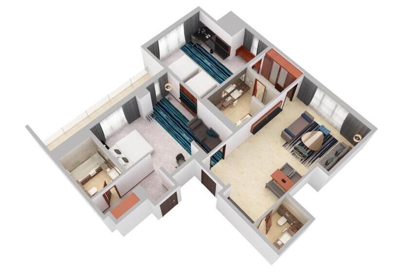 سوئیت دلوکس 2 خوابه, Flora Al Barsha Hotel At The Mall