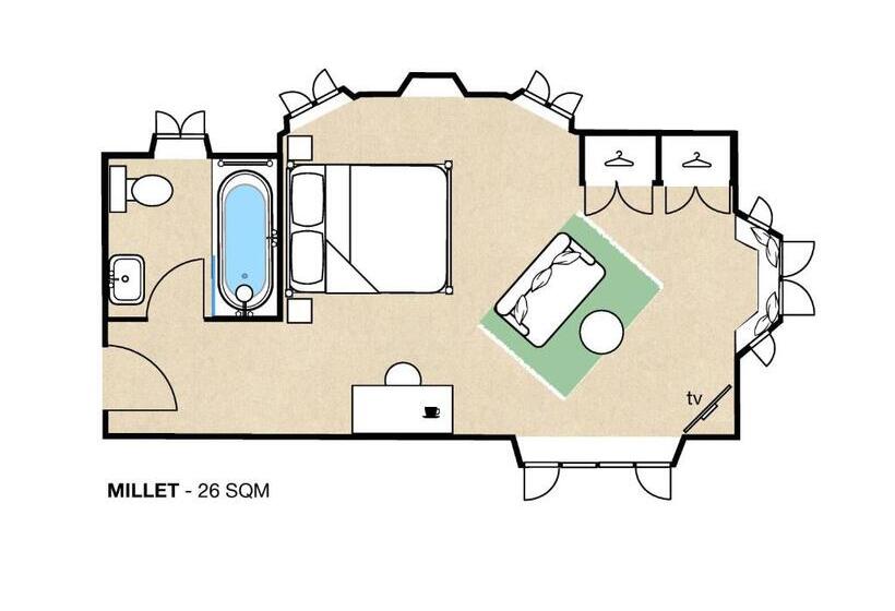 キングサイズベッドのスタンダードルーム, Abbots Grange Manor House