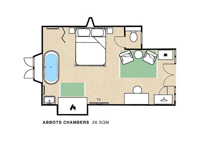 キングサイズベッドのデラックスルーム, Abbots Grange Manor House