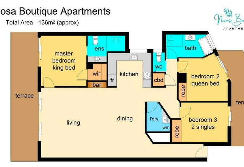 آپارتمان 3 خوابه, Noosa Boutique Apartments & Elkhorn Villas