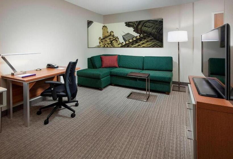 带城市景观的标准工作室, Springhill Suites Chicago Downtown/river North