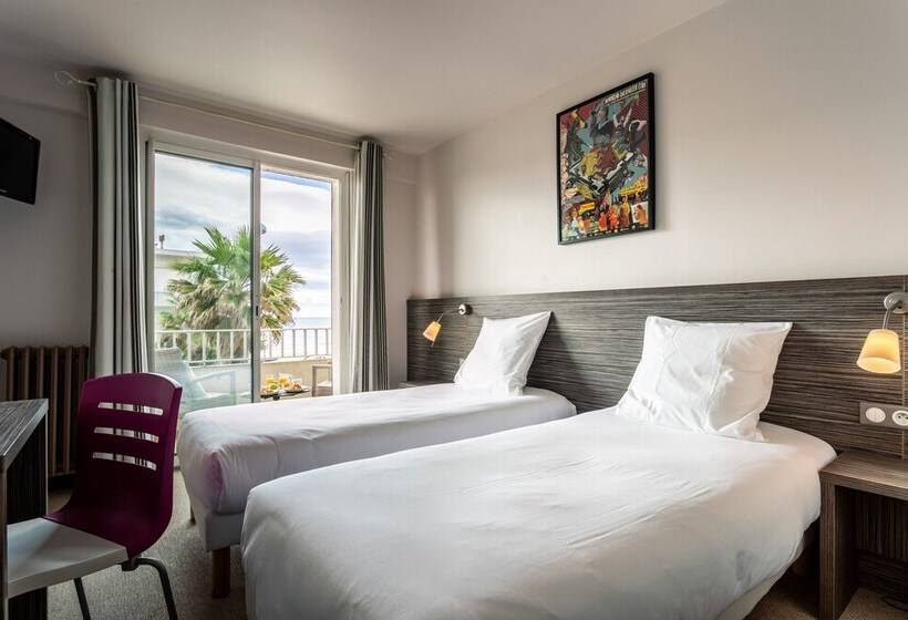 غرفة قياسية مطلّة علي البحر, Hôtel Du Midi Plage