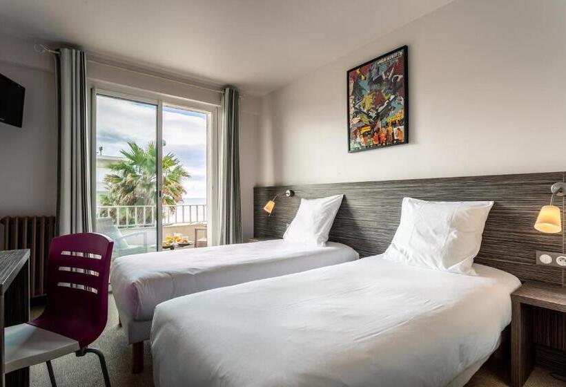غرفة قياسية مطلّة علي البحر, Hôtel Du Midi Plage