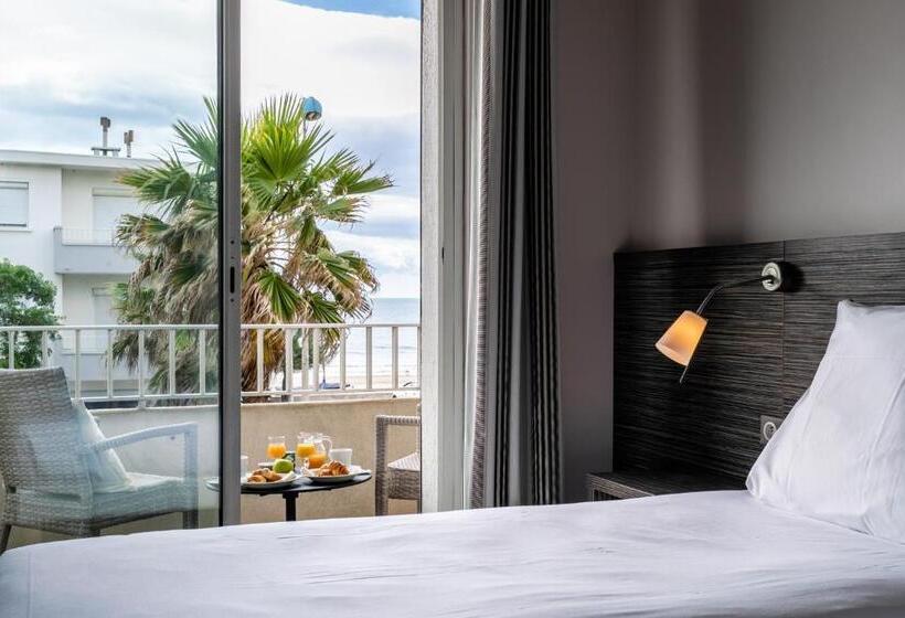 غرفة قياسية مطلّة علي البحر, Hôtel Du Midi Plage