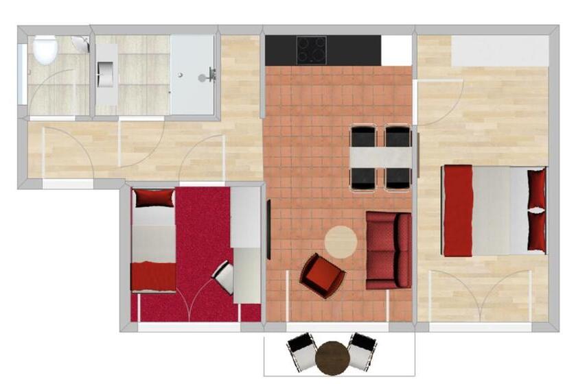 Апартаменты 1 Спальня Нижний Этаж, Villa Meeresgruss
