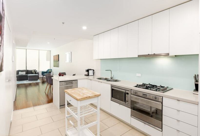 דירת שני חדרים עם מרפת, Melbourne Holiday Apartments Flinders Wharf