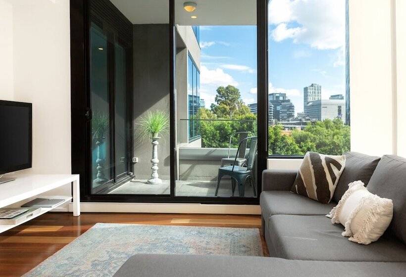 발코니가 있는 2 베드룸 아파트, Melbourne Holiday Apartments Flinders Wharf