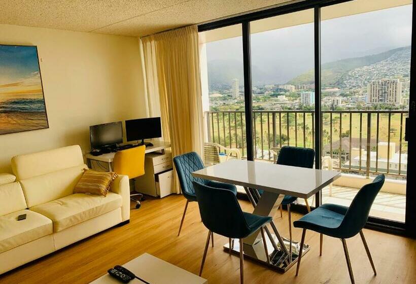 آپارتمان 1 خوابه با چشم‌انداز, Waikiki Banyan Pool Free Parking Free Wi Fi One Br