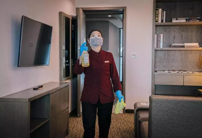 キングサイズベッドのスタンダードルーム, Hyatt House Shenzhen Airport