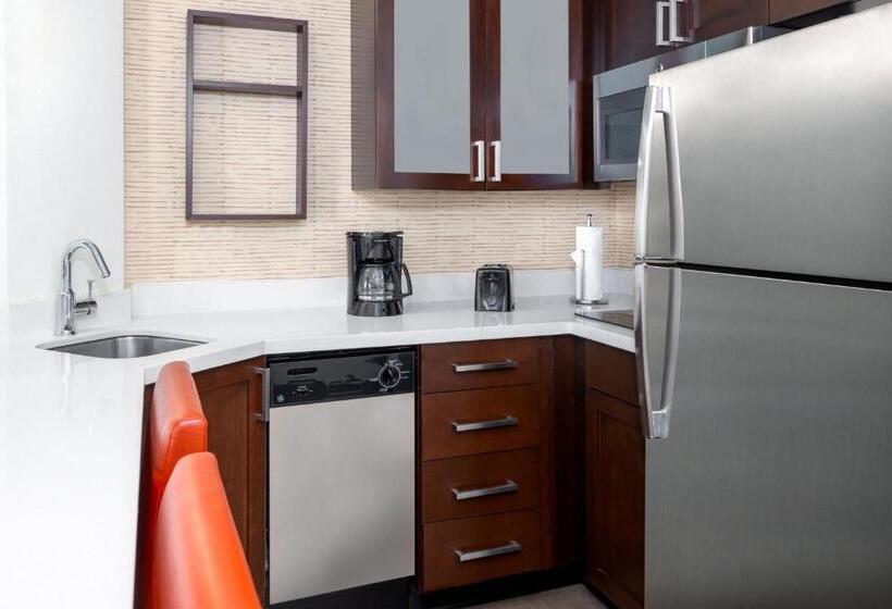 带大床的标准工作室, Residence Inn By Marriott Charlottesville Downtown