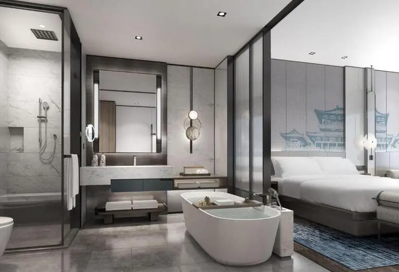 اتاق لوکس با چشم‌انداز دریاچه, Wuhan Marriott Hotel Wuchang