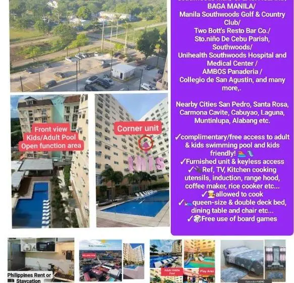Standard-studio Allasnäkymä, Holland Park Condominium Southwoods Biñan Laguna