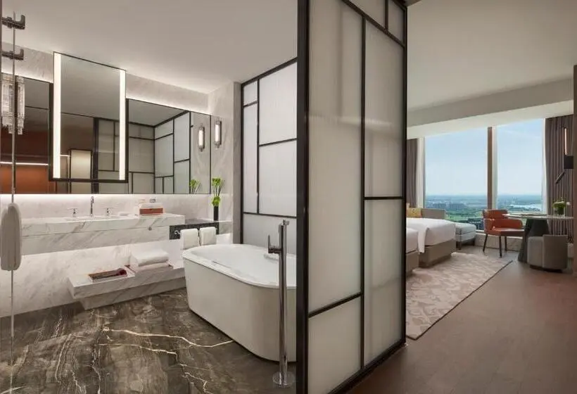 キングサイズベッドのデラックスルーム, Hyatt Regency Changshu Kuncheng Lake