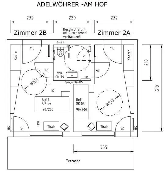 テラス付きスタンダードルーム, Adelwöhrer   Am Hof