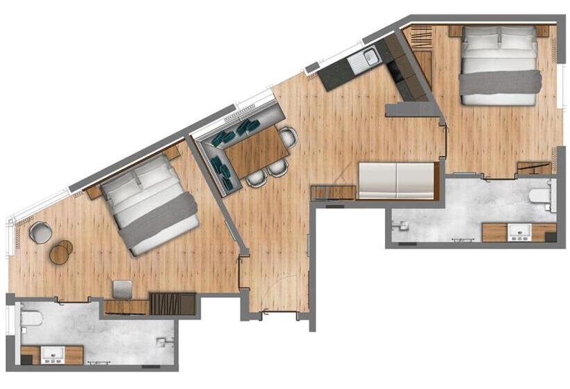 Апартаменты 1 Спальня, Garni Binta