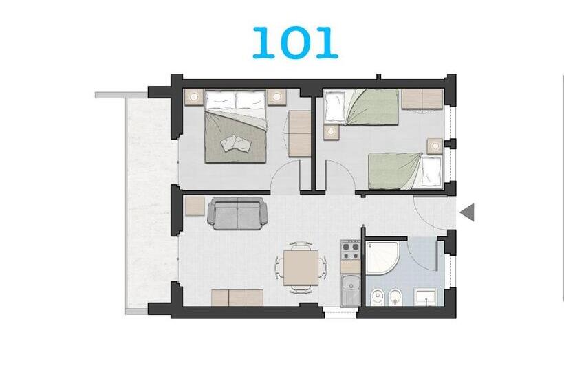 آپارتمان 1 خوابه, Residence Brezza Di Mare
