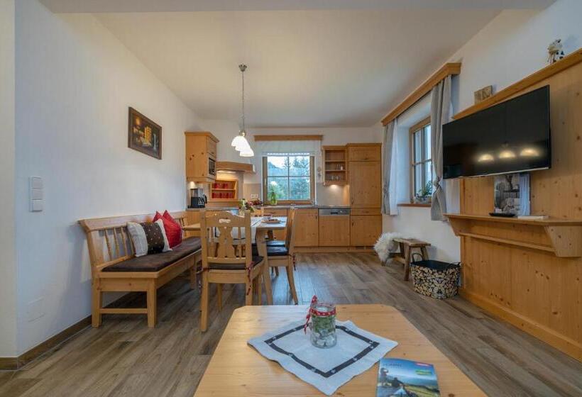 شقة غرفتين نوم مزودة بتراس, Historischer Bauernhof Schabus