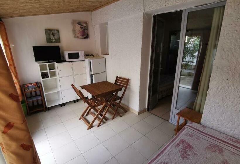 غرفة قياسية رباعية مطلة على الحديقة, Chambres D Hôtes Chez Cécile à Lagnes